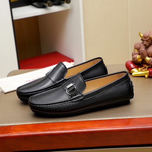 Replica Salvatore Ferragamo Leather Shoes For Men #1257173 $68.00 USD for Wholesale