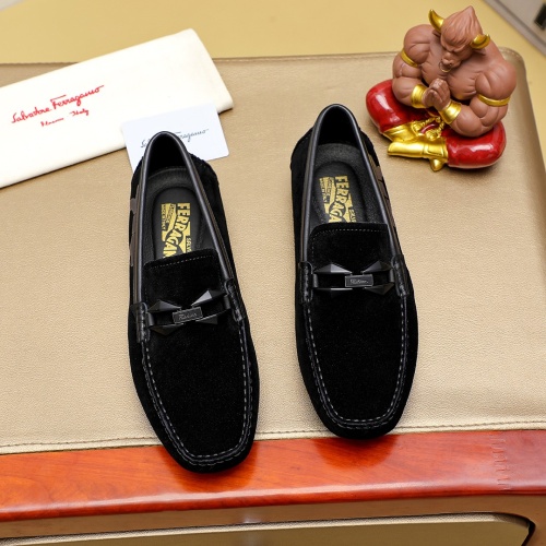 Replica Salvatore Ferragamo Leather Shoes For Men #1257212 $68.00 USD for Wholesale