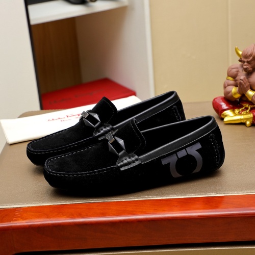 Replica Salvatore Ferragamo Leather Shoes For Men #1257212 $68.00 USD for Wholesale