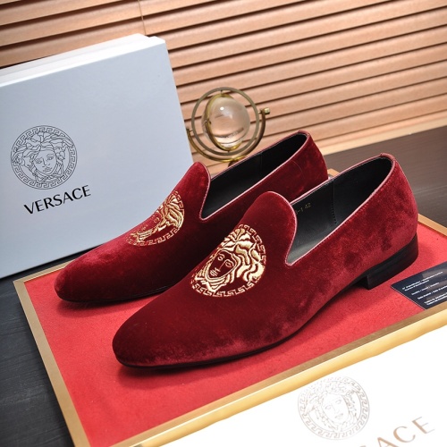 Replica Versace Leather Shoes For Men #1257473, $85.00 USD, [ITEM#1257473], Replica Versace Leather Shoes outlet from China