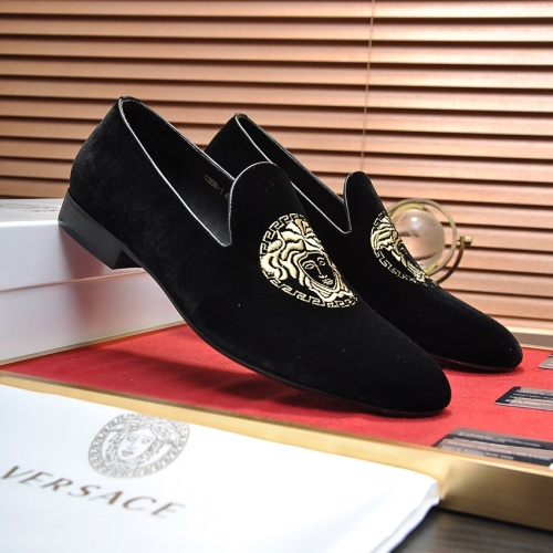 Replica Versace Leather Shoes For Men #1257475 $85.00 USD for Wholesale