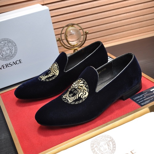 Replica Versace Leather Shoes For Men #1257480, $85.00 USD, [ITEM#1257480], Replica Versace Leather Shoes outlet from China