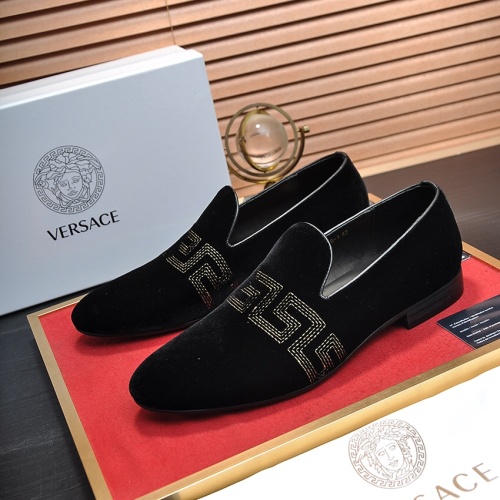 Replica Versace Leather Shoes For Men #1257483, $85.00 USD, [ITEM#1257483], Replica Versace Leather Shoes outlet from China