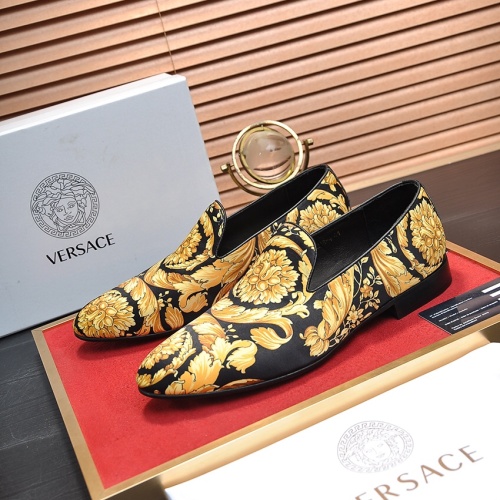 Replica Versace Leather Shoes For Men #1257484, $85.00 USD, [ITEM#1257484], Replica Versace Leather Shoes outlet from China