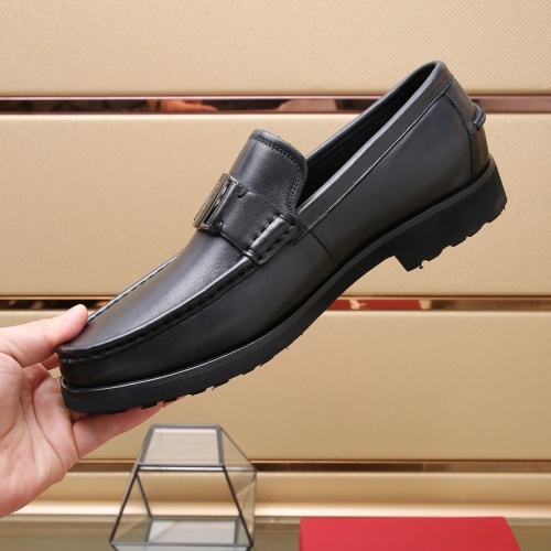 Replica Salvatore Ferragamo Leather Shoes For Men #1257530 $92.00 USD for Wholesale