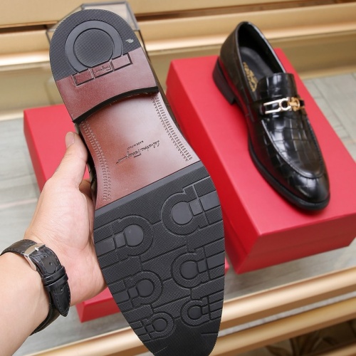 Replica Salvatore Ferragamo Leather Shoes For Men #1257534 $98.00 USD for Wholesale