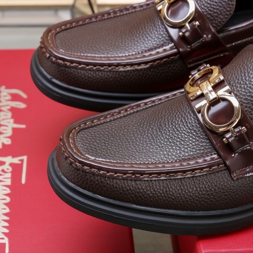 Replica Salvatore Ferragamo Leather Shoes For Men #1257535 $98.00 USD for Wholesale