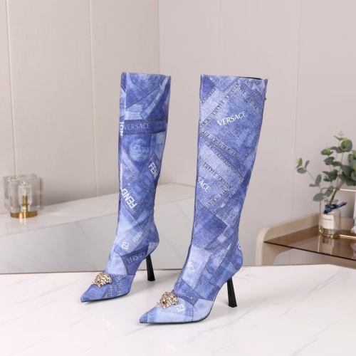 Replica Versace Boots For Women #1257781, $115.00 USD, [ITEM#1257781], Replica Versace Boots outlet from China