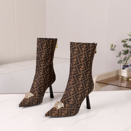 Replica Versace Boots For Women #1257782, $115.00 USD, [ITEM#1257782], Replica Versace Boots outlet from China