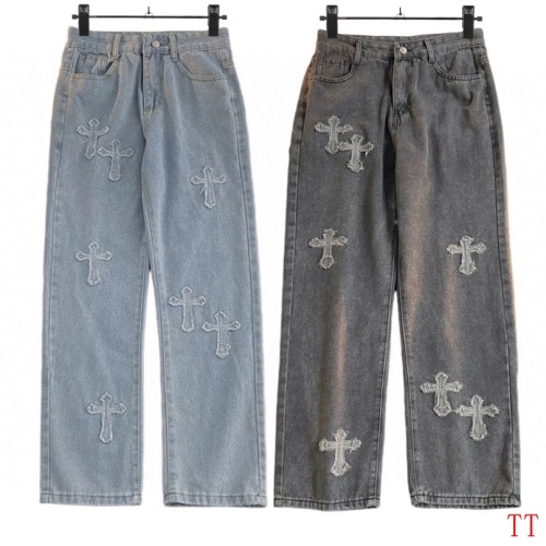 Replica Chrome Hearts Jeans For Men #1259390 $45.00 USD for Wholesale