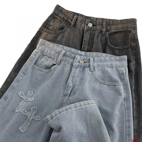 Replica Chrome Hearts Jeans For Men #1259391 $45.00 USD for Wholesale