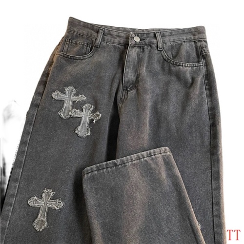 Replica Chrome Hearts Jeans For Men #1259391 $45.00 USD for Wholesale