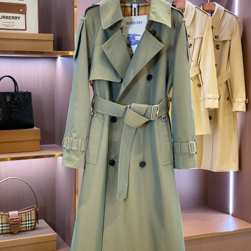 Replica Burberry Trench Coat Long Sleeved For Women #1260025 $202.00 USD for Wholesale