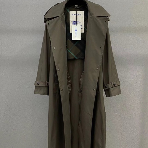 Replica Burberry Trench Coat Long Sleeved For Women #1263617 $195.00 USD for Wholesale