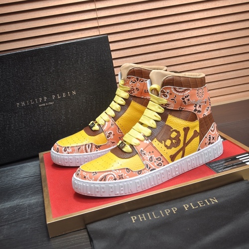 Replica Philipp Plein PP High Tops Shoes For Men #1265780, $105.00 USD, [ITEM#1265780], Replica Philipp Plein PP High Tops Shoes outlet from China