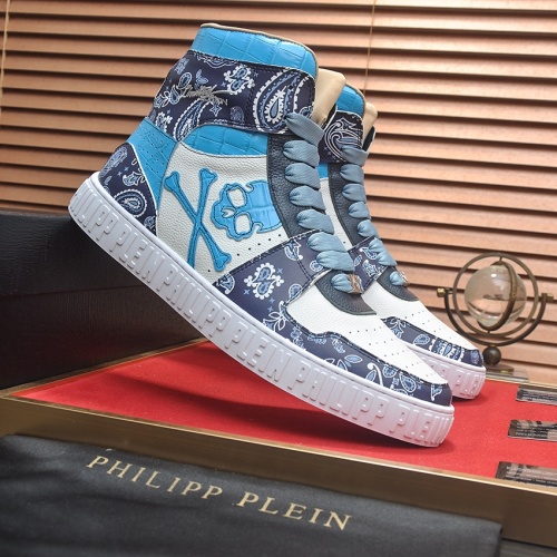 Replica Philipp Plein PP High Tops Shoes For Men #1265781 $105.00 USD for Wholesale