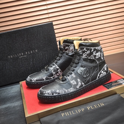 Replica Philipp Plein PP High Tops Shoes For Men #1265784, $105.00 USD, [ITEM#1265784], Replica Philipp Plein PP High Tops Shoes outlet from China