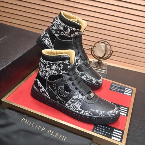 Replica Philipp Plein PP High Tops Shoes For Men #1265784 $105.00 USD for Wholesale