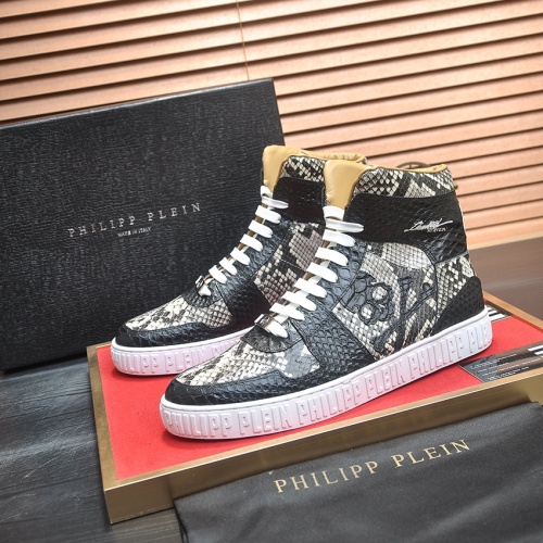 Replica Philipp Plein PP High Tops Shoes For Men #1265785, $105.00 USD, [ITEM#1265785], Replica Philipp Plein PP High Tops Shoes outlet from China