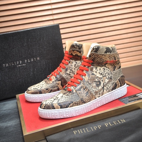 Replica Philipp Plein PP High Tops Shoes For Men #1265786, $105.00 USD, [ITEM#1265786], Replica Philipp Plein PP High Tops Shoes outlet from China