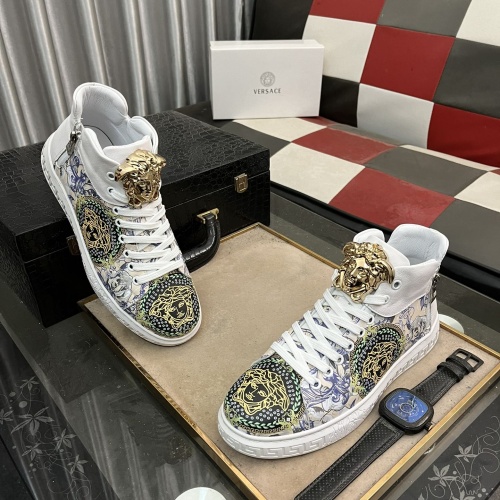 Replica Versace High Tops Shoes For Men #1266263 $76.00 USD for Wholesale