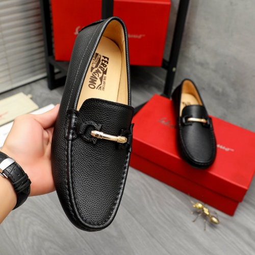 Replica Salvatore Ferragamo Leather Shoes For Men #1266616 $68.00 USD for Wholesale