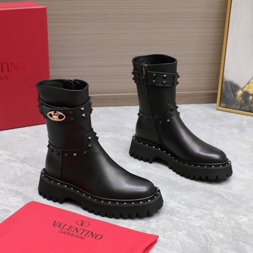 Replica Valentino Boots For Women #1266819 $140.00 USD for Wholesale