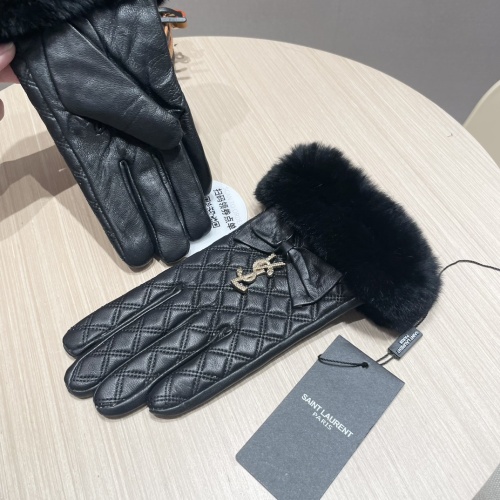 Replica Yves Saint Laurent Gloves For Women #1269683 $52.00 USD for Wholesale