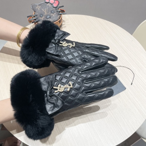 Replica Yves Saint Laurent Gloves For Women #1269683 $52.00 USD for Wholesale