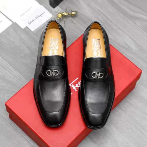 Replica Salvatore Ferragamo Leather Shoes For Men #1273436 $82.00 USD for Wholesale