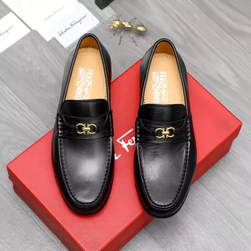 Replica Salvatore Ferragamo Leather Shoes For Men #1274220 $88.00 USD for Wholesale