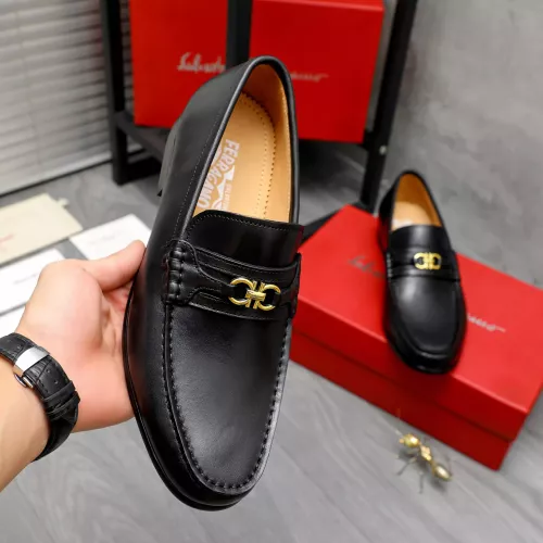 Replica Salvatore Ferragamo Leather Shoes For Men #1274220 $88.00 USD for Wholesale