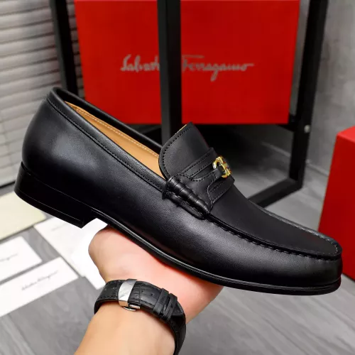 Replica Salvatore Ferragamo Leather Shoes For Men #1274220 $88.00 USD for Wholesale