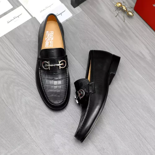 Replica Salvatore Ferragamo Leather Shoes For Men #1274222 $88.00 USD for Wholesale