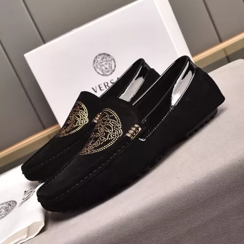 Replica Versace Leather Shoes For Women #1274477 $76.00 USD for Wholesale