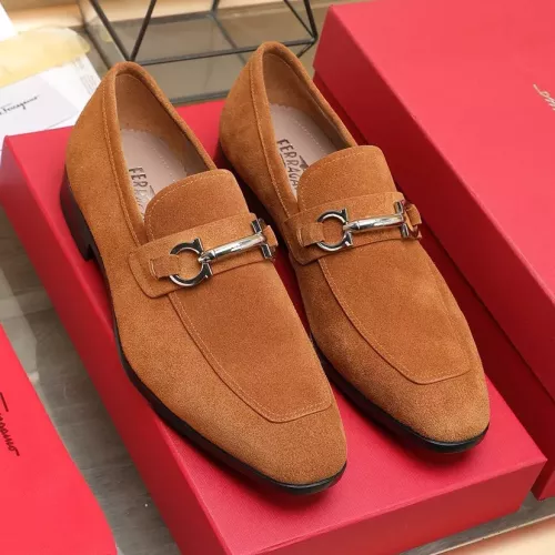 Replica Salvatore Ferragamo Leather Shoes For Men #1274676 $122.00 USD for Wholesale