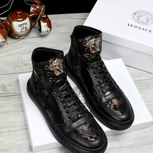 Replica Versace High Tops Shoes For Men #1274974 $76.00 USD for Wholesale