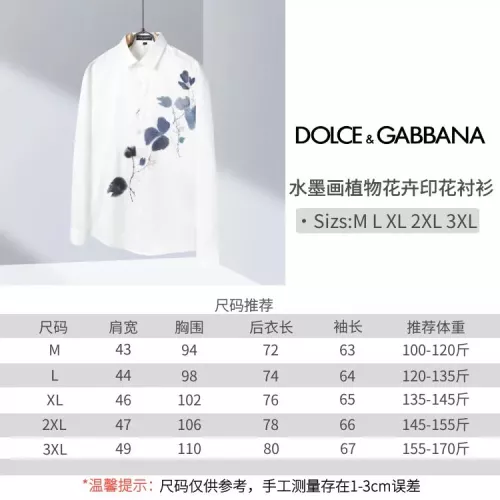 Replica Dolce & Gabbana D&G Shirts Long Sleeved For Men #1277828 $60.00 USD for Wholesale