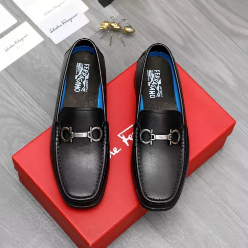 Replica Salvatore Ferragamo Leather Shoes For Men #1284695 $88.00 USD for Wholesale