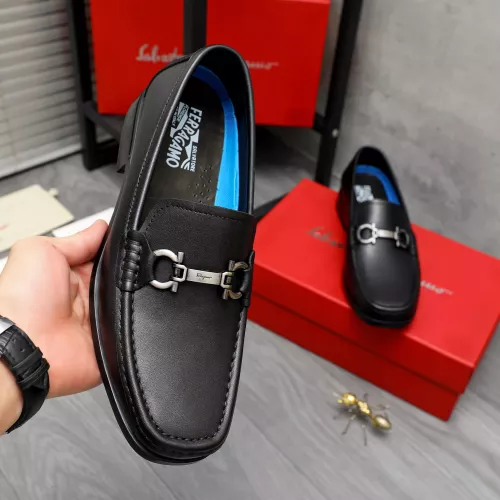 Replica Salvatore Ferragamo Leather Shoes For Men #1284695 $88.00 USD for Wholesale