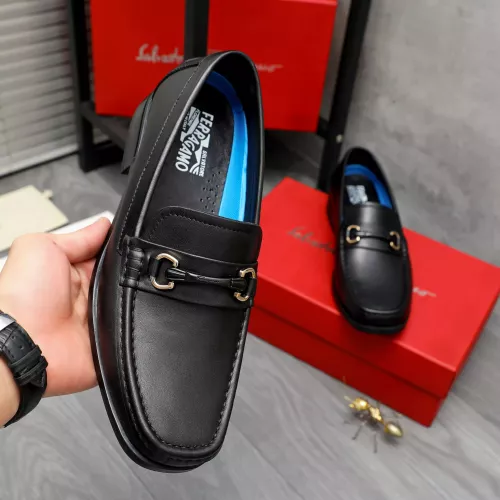 Replica Salvatore Ferragamo Leather Shoes For Men #1284696 $88.00 USD for Wholesale