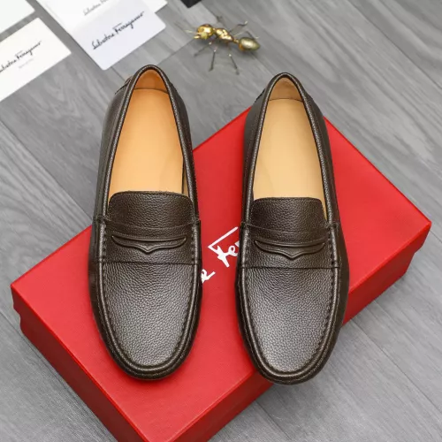 Replica Salvatore Ferragamo Leather Shoes For Men #1284742 $68.00 USD for Wholesale