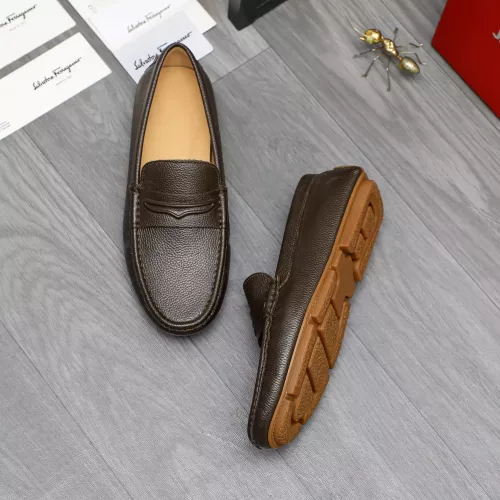 Replica Salvatore Ferragamo Leather Shoes For Men #1284742 $68.00 USD for Wholesale