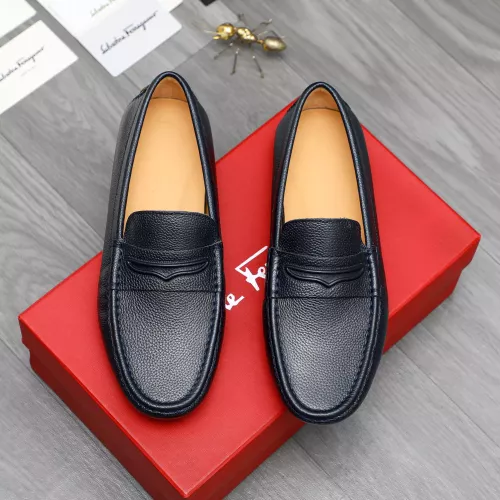 Replica Salvatore Ferragamo Leather Shoes For Men #1284743 $68.00 USD for Wholesale