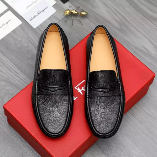 Replica Salvatore Ferragamo Leather Shoes For Men #1284744 $68.00 USD for Wholesale