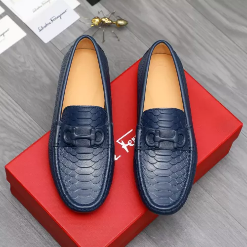 Replica Salvatore Ferragamo Leather Shoes For Men #1284753 $68.00 USD for Wholesale