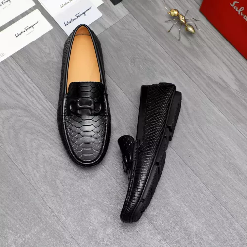 Replica Salvatore Ferragamo Leather Shoes For Men #1284754 $68.00 USD for Wholesale