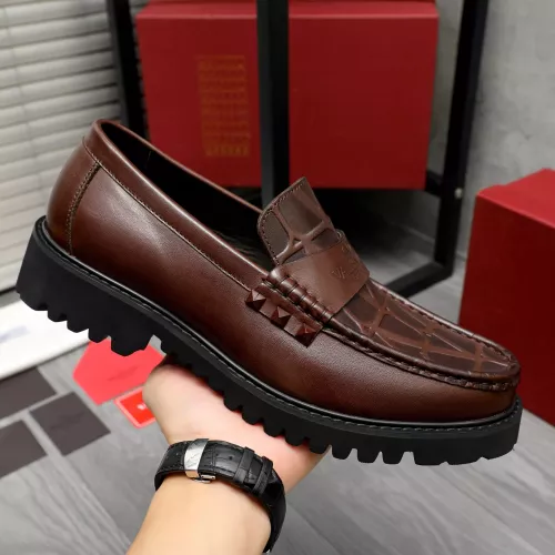 Replica Valentino Leather Shoes For Men #1284763 $82.00 USD for Wholesale