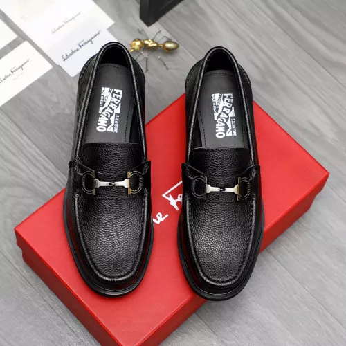 Replica Salvatore Ferragamo Leather Shoes For Men #1284765 $88.00 USD for Wholesale