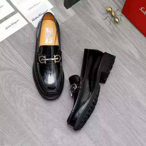 Replica Salvatore Ferragamo Leather Shoes For Men #1284770 $88.00 USD for Wholesale